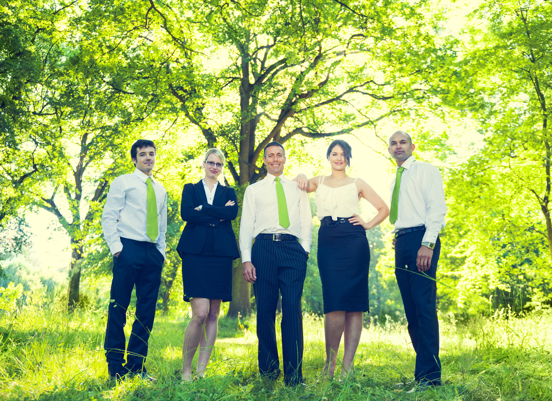 Green business team